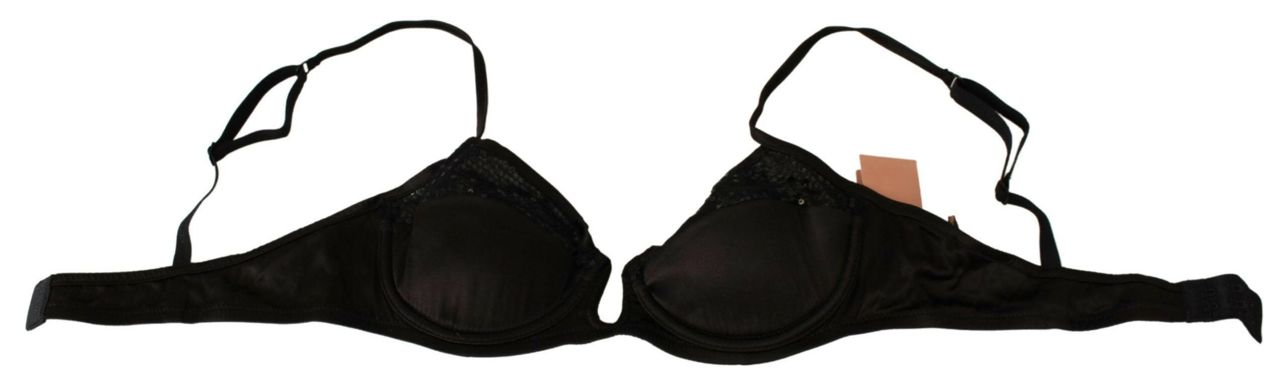Ermanno Scervino Brown Sequined Balconcino Bra Underwear -   -  Ermanno Scervino.