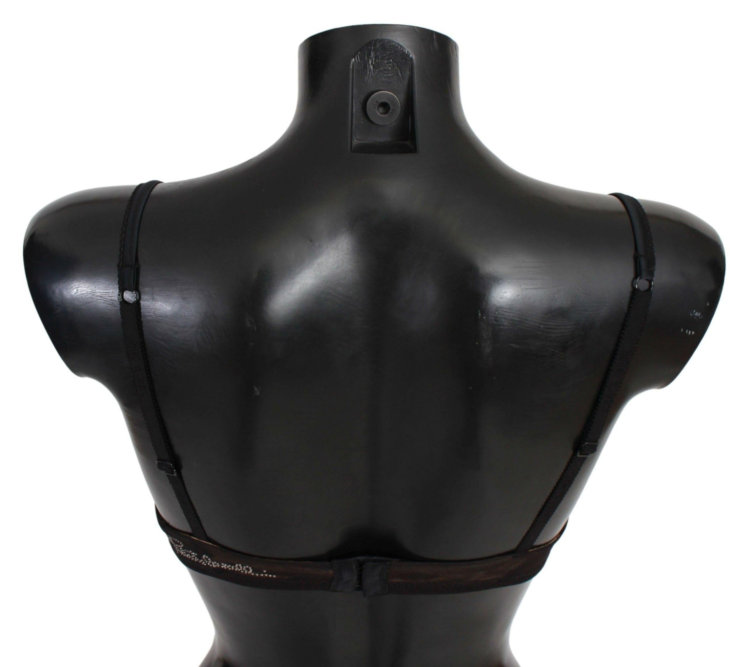 Roberto Cavalli Black Leopard Nylon Push Up Bra Underwear -   -  Roberto Cavalli.