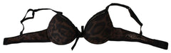 Roberto Cavalli Black Leopard Nylon Push Up Bra Underwear -   -  Roberto Cavalli.