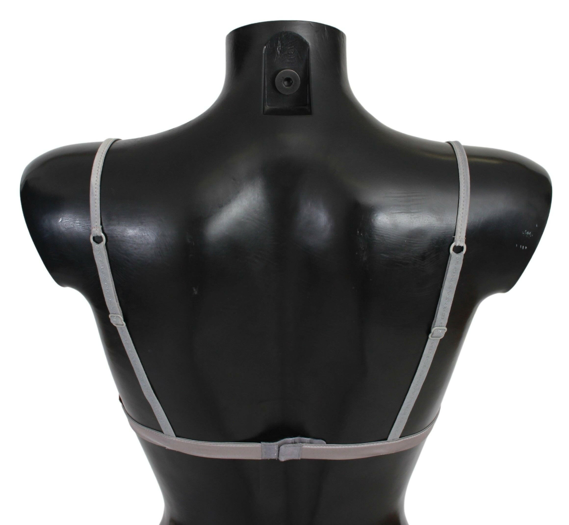 Ermanno Scervino Gray Nylon Sequined Triangolo Bra Underwear -   -  Ermanno Scervino.