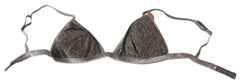 Ermanno Scervino Gray Nylon Sequined Triangolo Bra Underwear -   -  Ermanno Scervino.