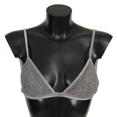 Ermanno Scervino Gray Nylon Sequined Triangolo Bra Underwear -   -  Ermanno Scervino.