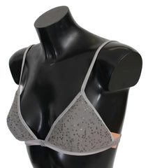 Ermanno Scervino Gray Nylon Sequined Triangolo Bra Underwear -   -  Ermanno Scervino.