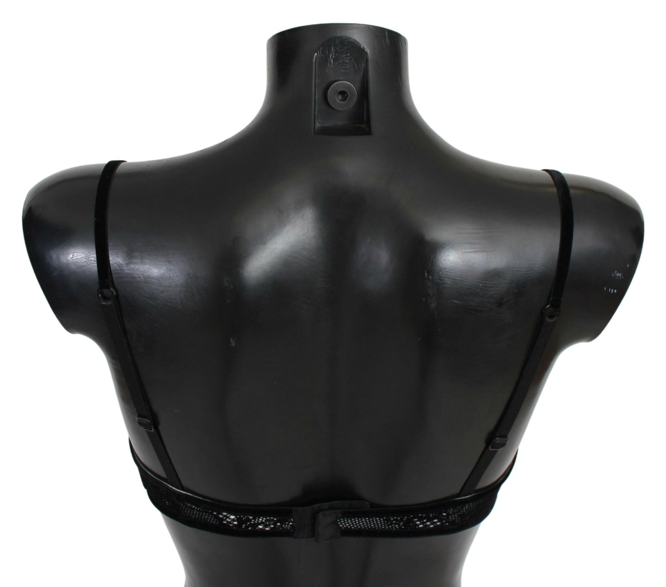 Ermanno Scervino Black Mesh Balconcino Bra Nylon  Underwear -   -  Ermanno Scervino.