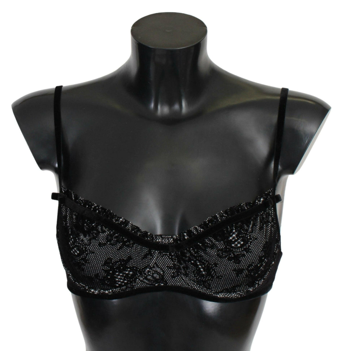 Ermanno Scervino Black Mesh Balconcino Bra Nylon  Underwear -   -  Ermanno Scervino.