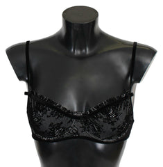 Ermanno Scervino Black Mesh Balconcino Bra Nylon  Underwear -   -  Ermanno Scervino.