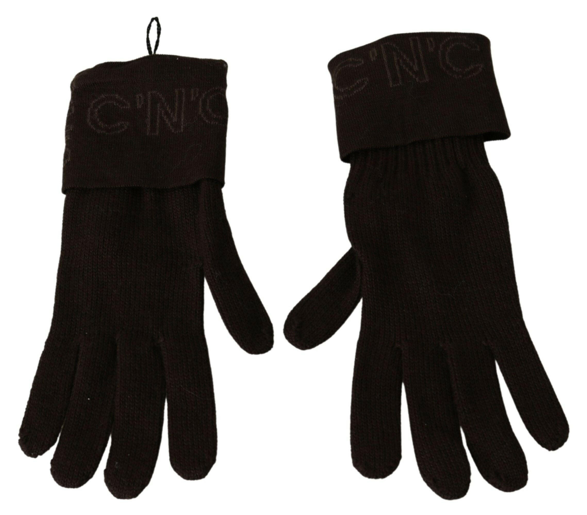 Costume National Brown Wool Knitted One Size Wrist Length Gloves -   -  Costume National.