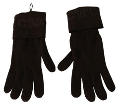 Costume National Brown Wool Knitted One Size Wrist Length Gloves -   -  Costume National.