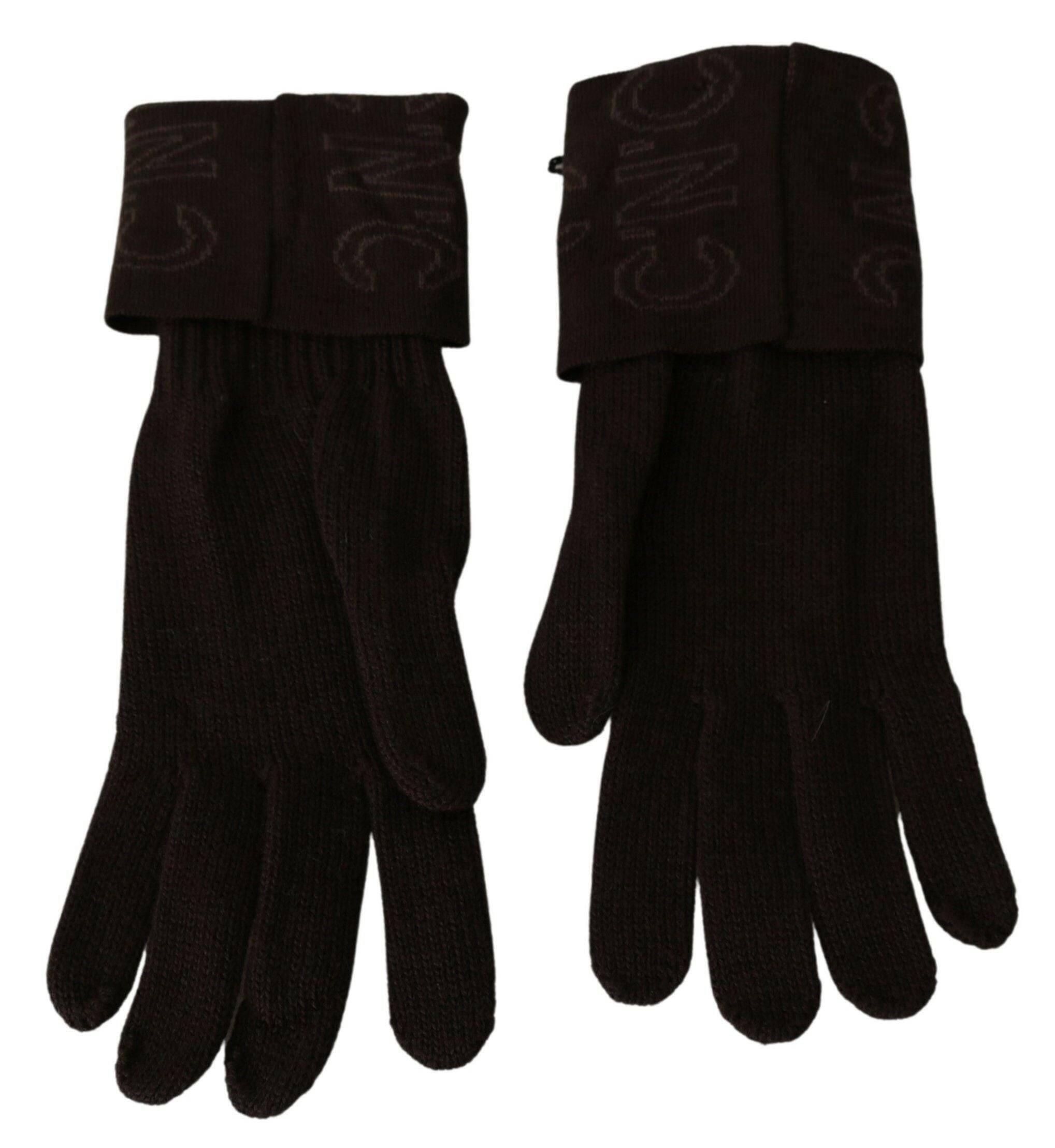 Costume National Brown Wool Knitted One Size Wrist Length Gloves -   -  Costume National.