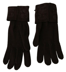 Costume National Brown Wool Knitted One Size Wrist Length Gloves -   -  Costume National.