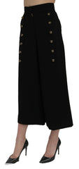 Dolce & Gabbana Black High Waist Wide Leg Cropped Pants -   -  Dolce & Gabbana.