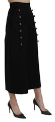 Dolce & Gabbana Black High Waist Wide Leg Cropped Pants -   -  Dolce & Gabbana.