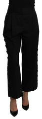 Dolce & Gabbana Black High Waist Cropped Cotton Stretch Pants -   -  Dolce & Gabbana.