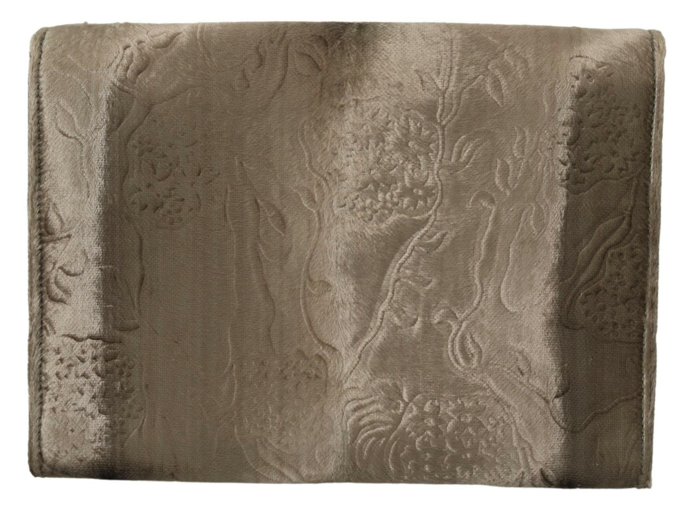 Dolce & Gabbana Beige Velvet Floral Leather Men Document Briefcase -   -  Dolce & Gabbana.