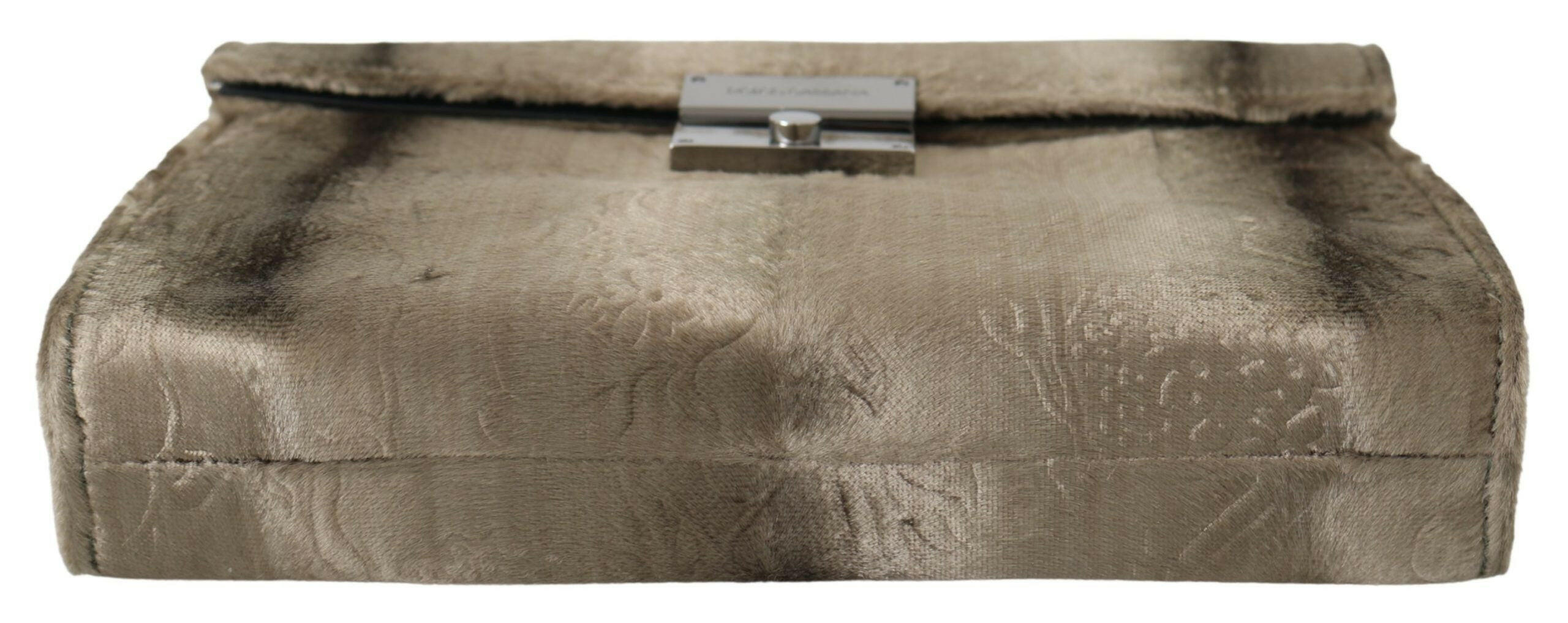 Dolce & Gabbana Beige Velvet Floral Leather Men Document Briefcase -   -  Dolce & Gabbana.