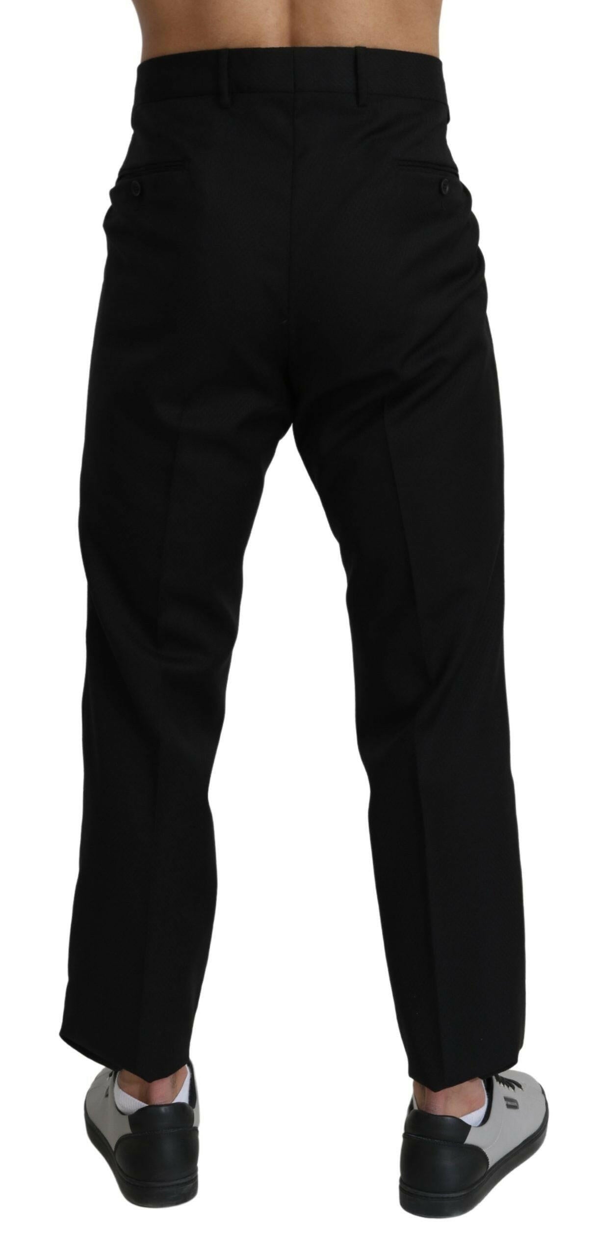 Dolce & Gabbana Black Cotton Wool Formal Dress Pants -   -  Dolce & Gabbana.