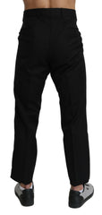 Dolce & Gabbana Black Cotton Wool Formal Dress Pants -   -  Dolce & Gabbana.