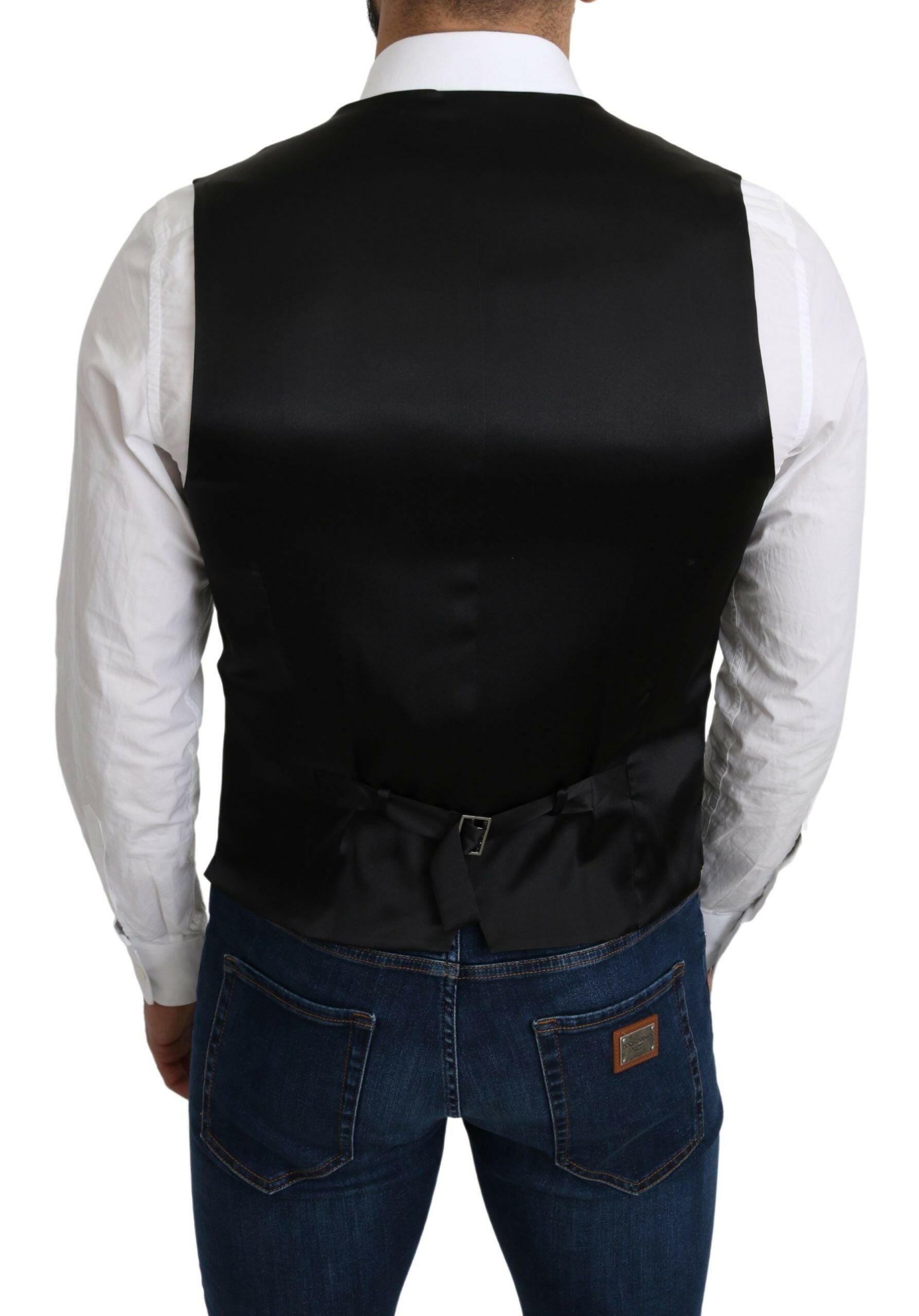 Dolce & Gabbana Gray 100% Silk Formal Coat Vest -  Vests for Men Suits -  Dolce & Gabbana.