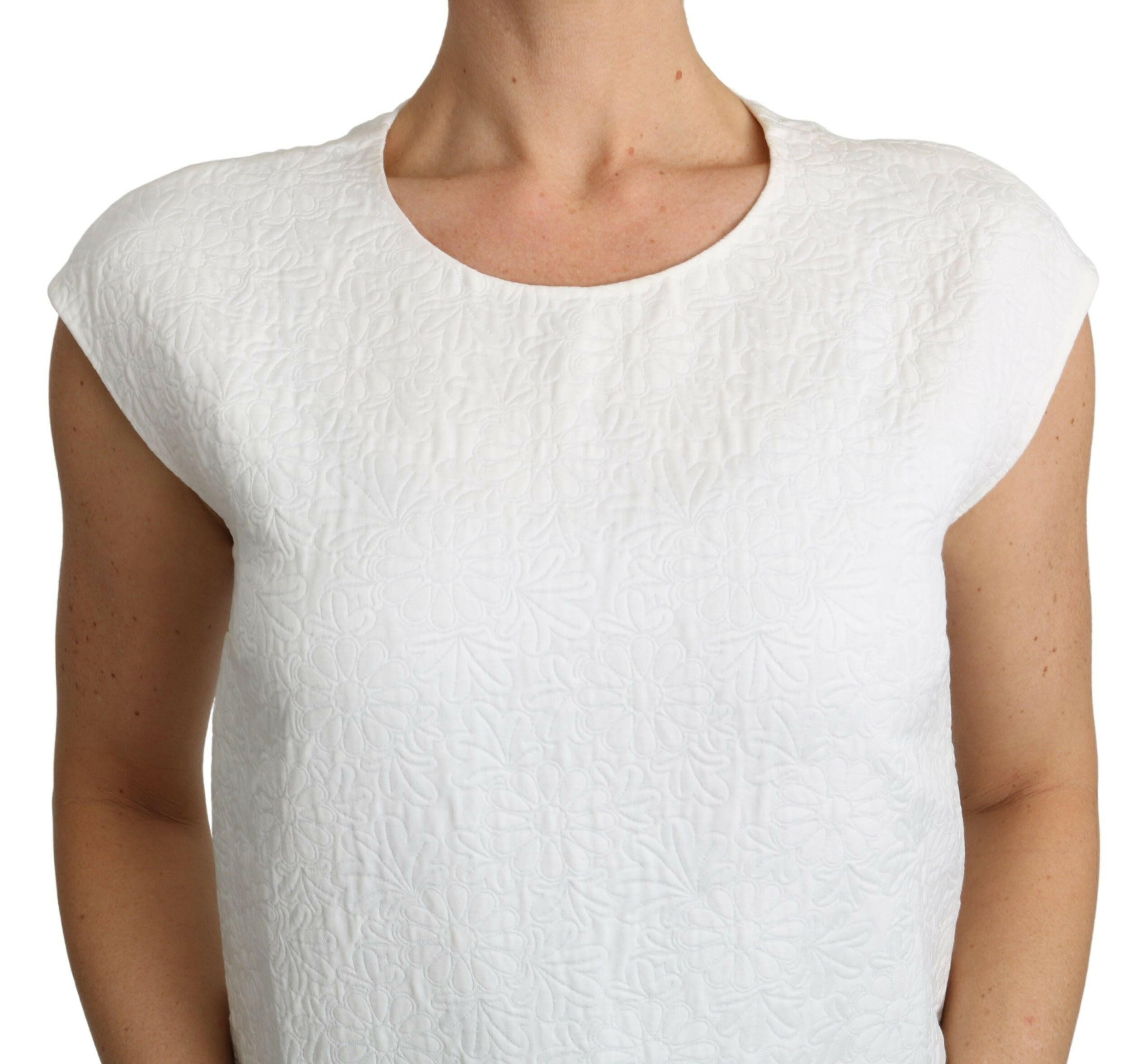 Dolce & Gabbana White Floral Brocade Blouse Cotton Top -   -  Dolce & Gabbana.