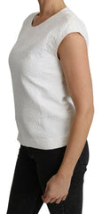 Dolce & Gabbana White Floral Brocade Blouse Cotton Top -   -  Dolce & Gabbana.