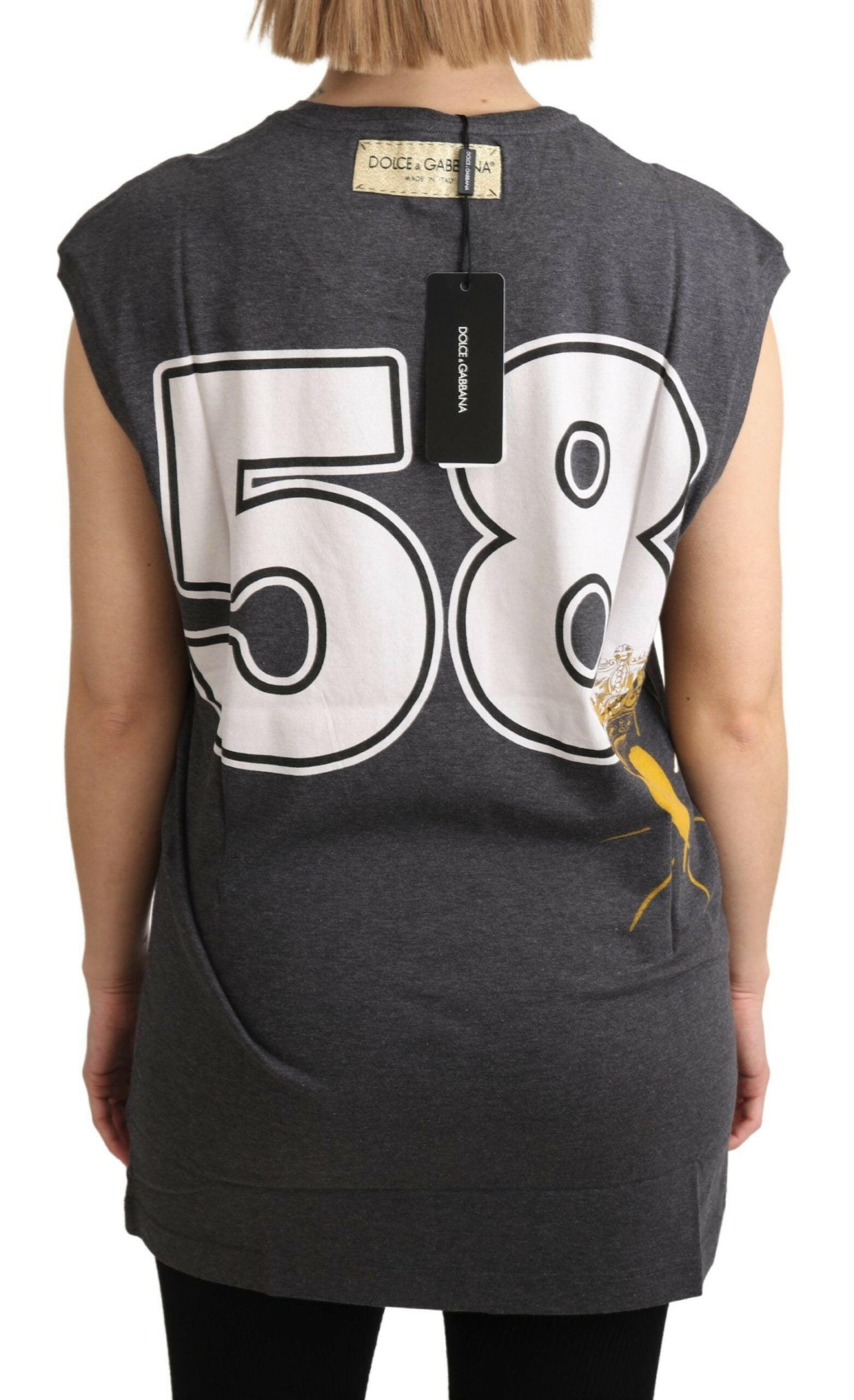 Dolce & Gabbana Gray Cotton L' Amore Top Tank T-shirt -   -  Dolce & Gabbana.