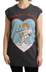 Dolce & Gabbana Gray Cotton L' Amore Top Tank T-shirt -   -  Dolce & Gabbana.