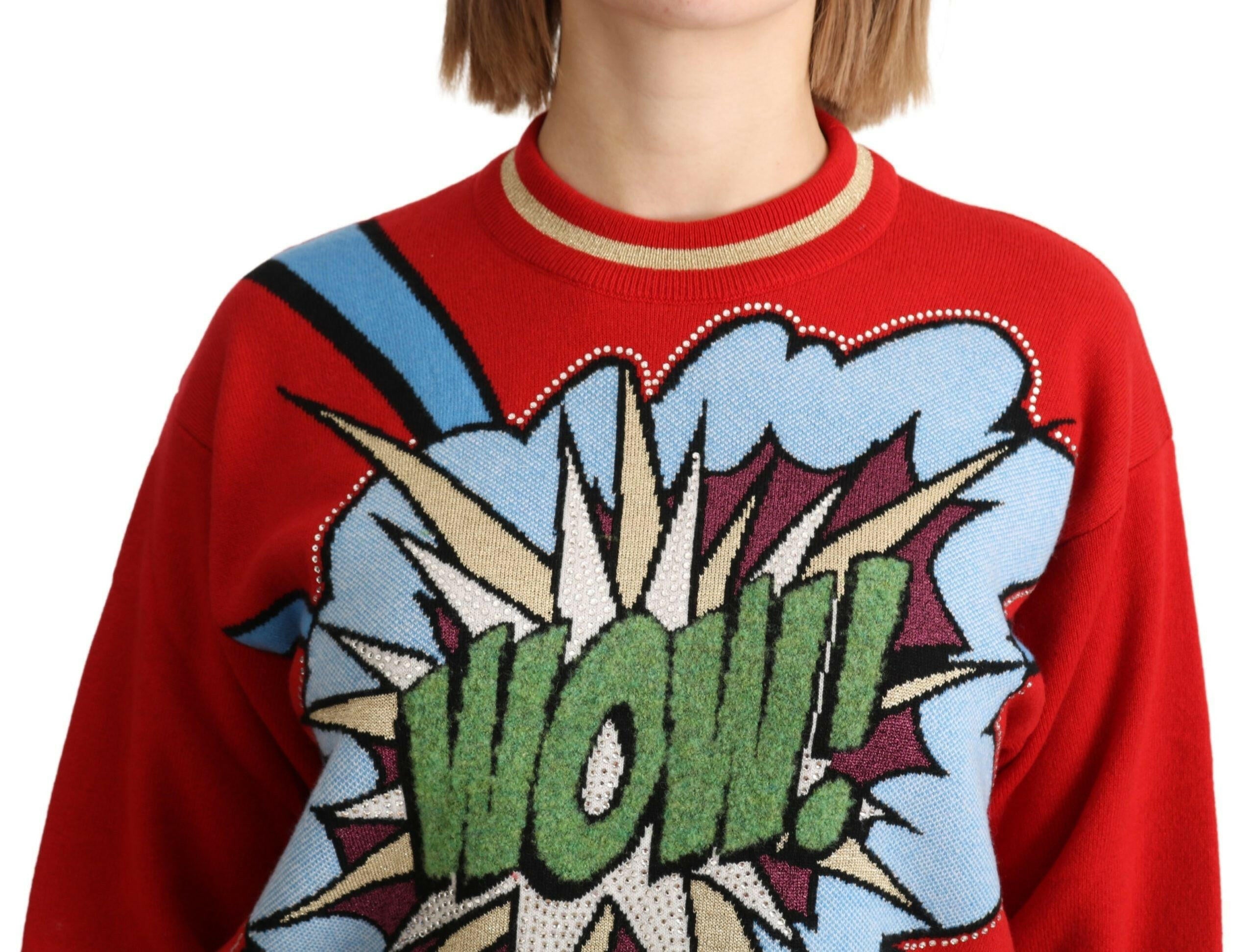 Dolce & Gabbana Red Knitted Cashmere Cartoon Top Sweater -   -  Dolce & Gabbana.