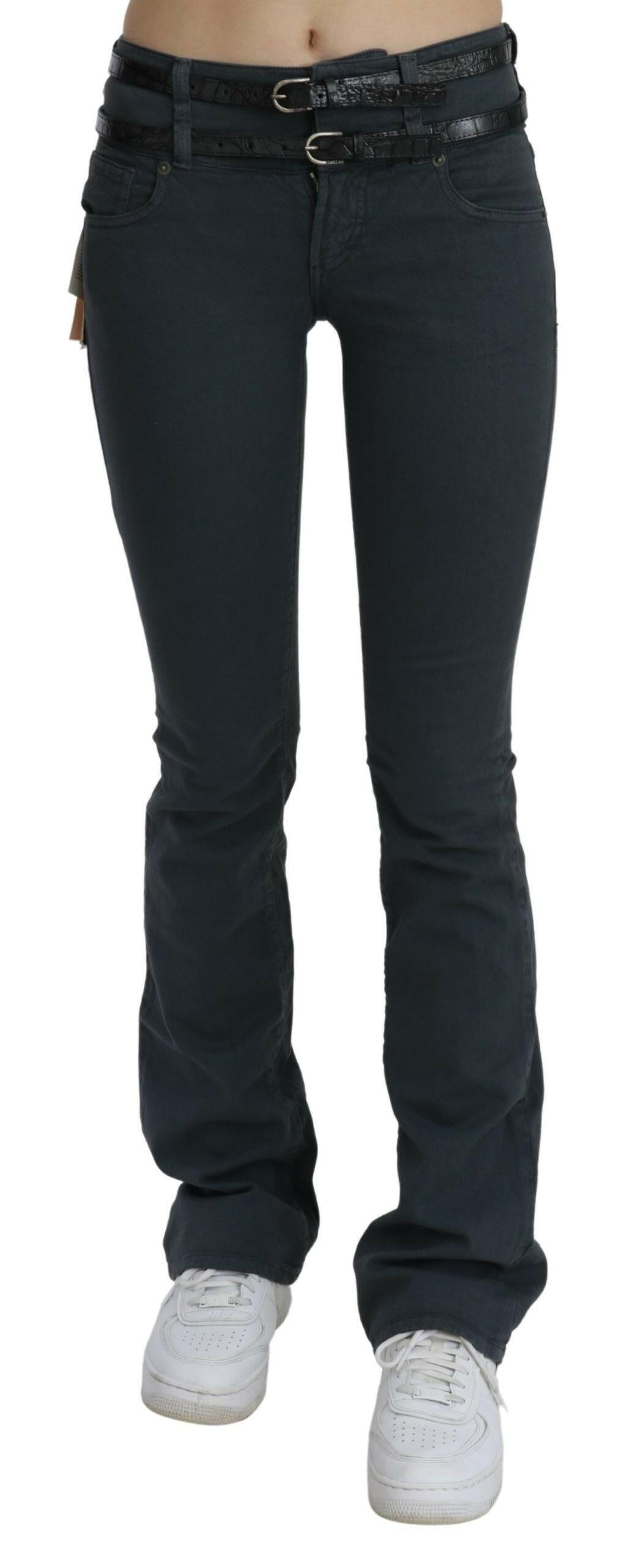 John Galliano Gray Mid Waist Slim Flared Denim Trouser Jeans -   -  John Galliano.
