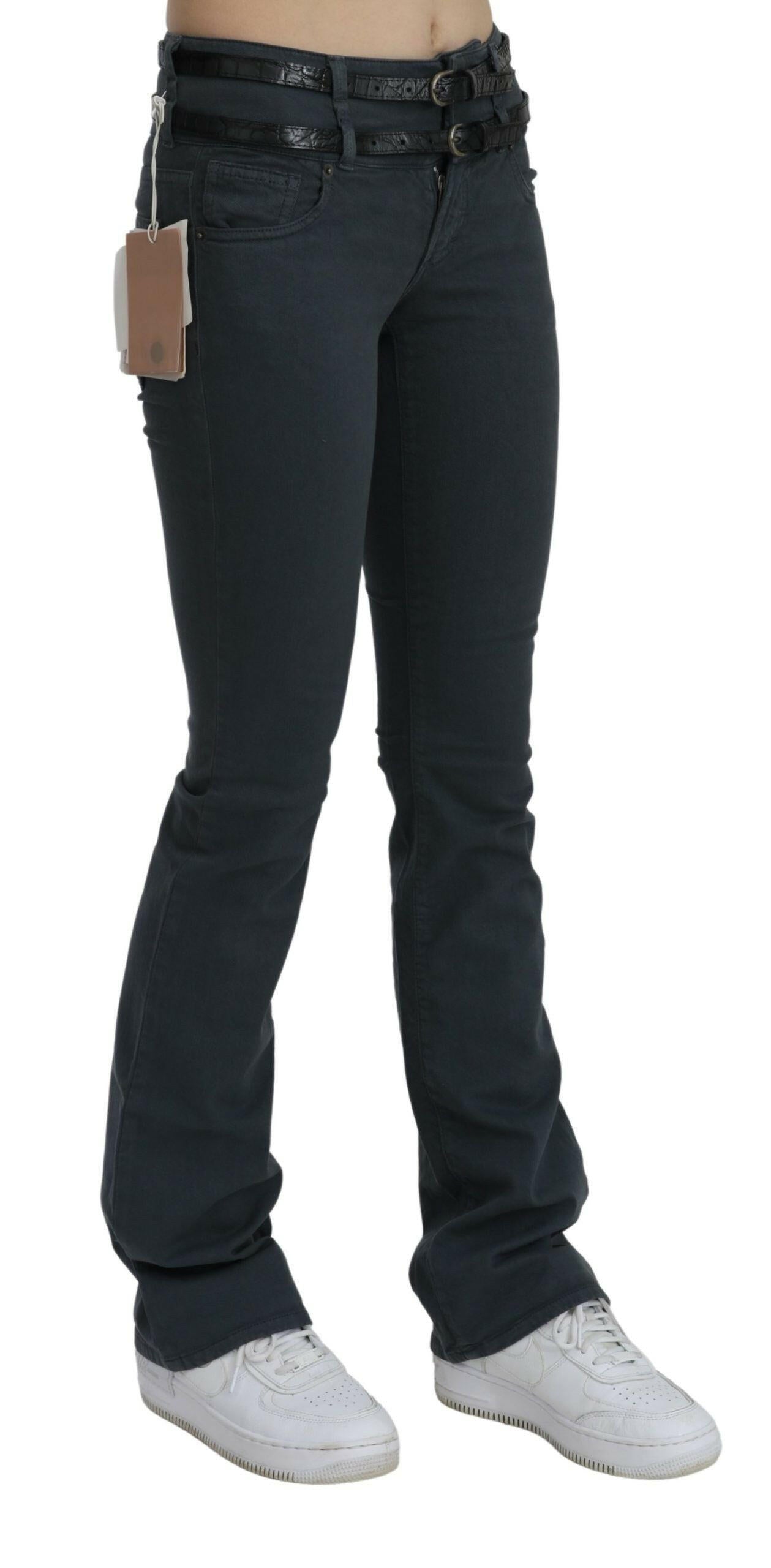 John Galliano Gray Mid Waist Slim Flared Denim Trouser Jeans -   -  John Galliano.