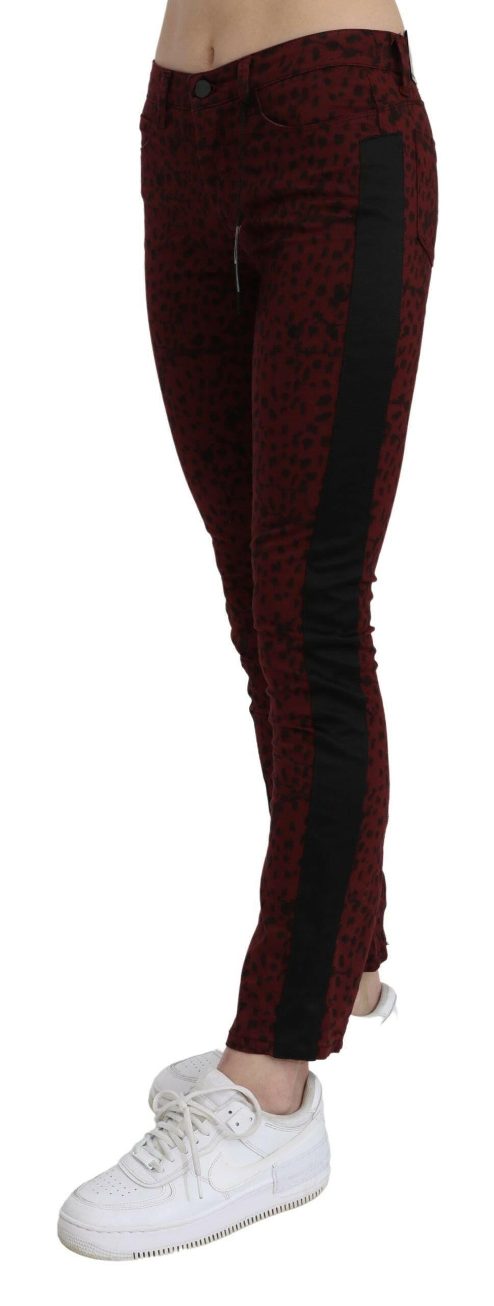Costume National Dark Red Mid Waist Slim Fit Cotton Jeans -   -  Costume National.