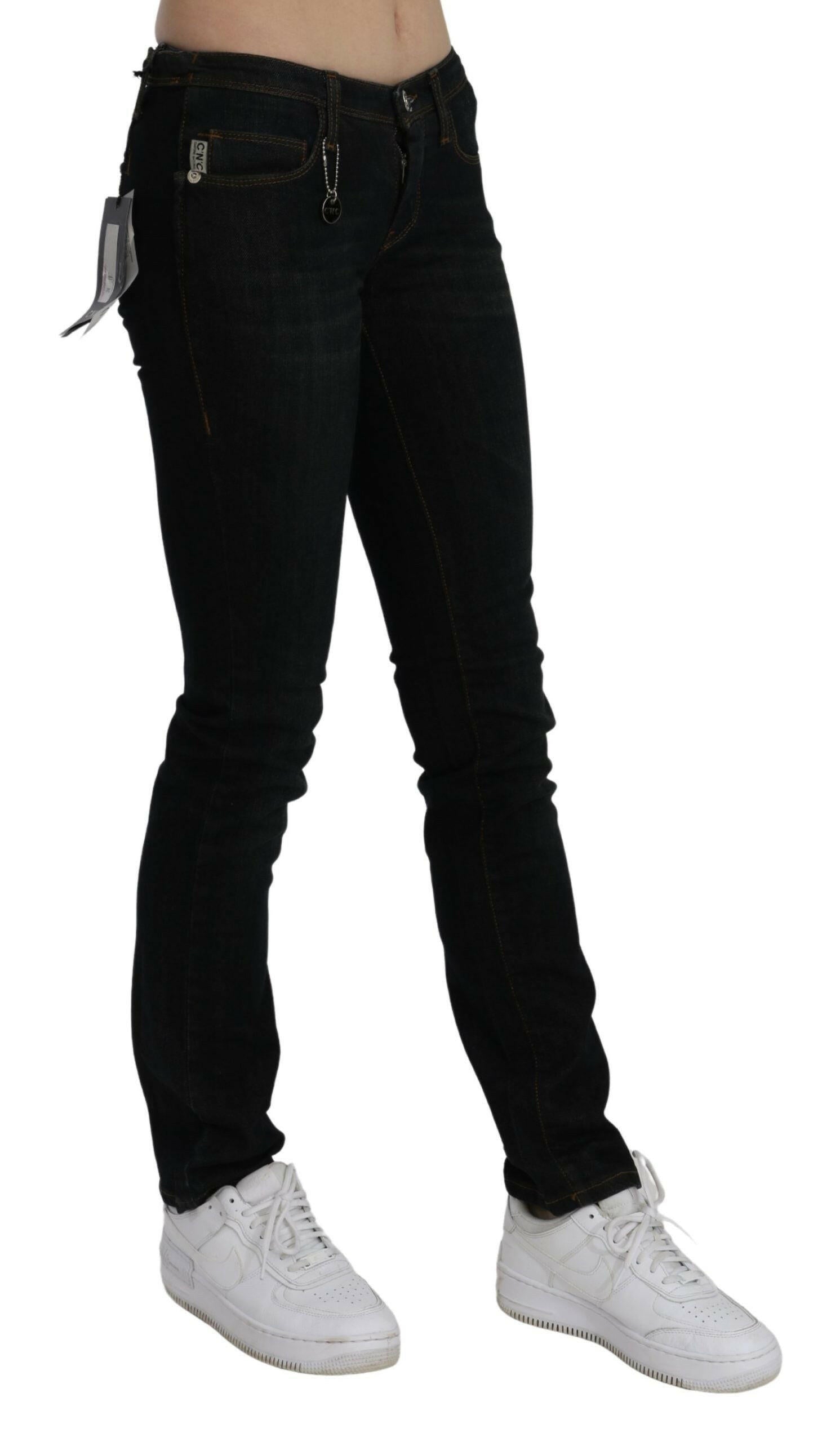 Costume National Black Mid Waist Skinny Denim Cotton Jeans -   -  Costume National.