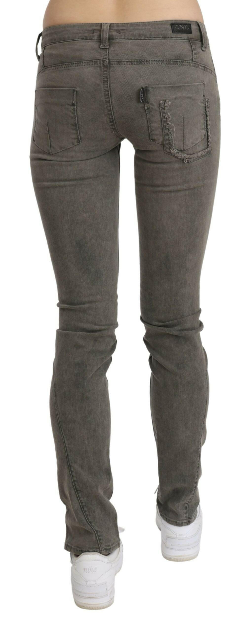 Costume National Gray Low Waist Skinny Denim Cotton Jeans -   -  Costume National.