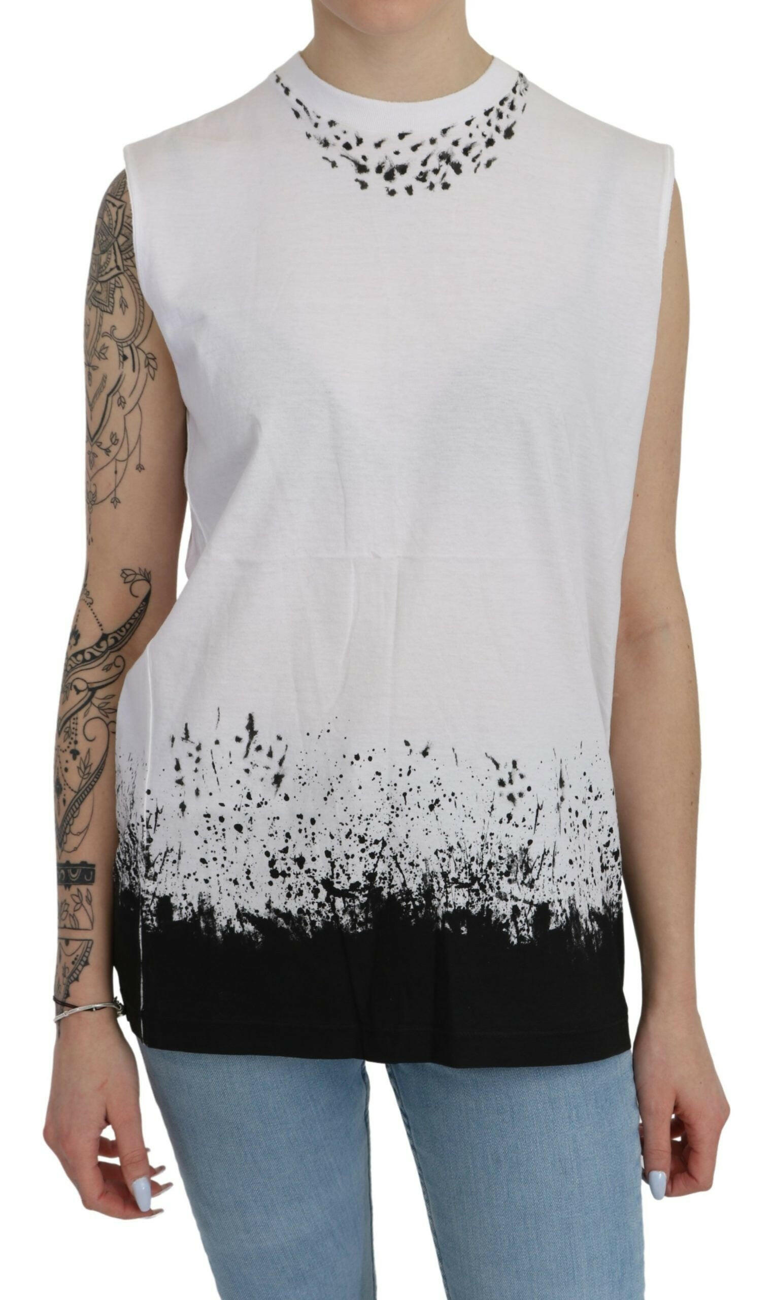 Dsquared² White Sleeveless T-shirt Tank Cotton Top -   -  Dsquared².