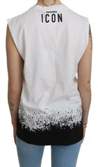 Dsquared² White Sleeveless T-shirt Tank Cotton Top -   -  Dsquared².