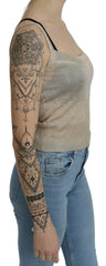 BYBLOS Beige Sleeveless Spaghetti Strap Tank See Through Top -   -  BYBLOS.