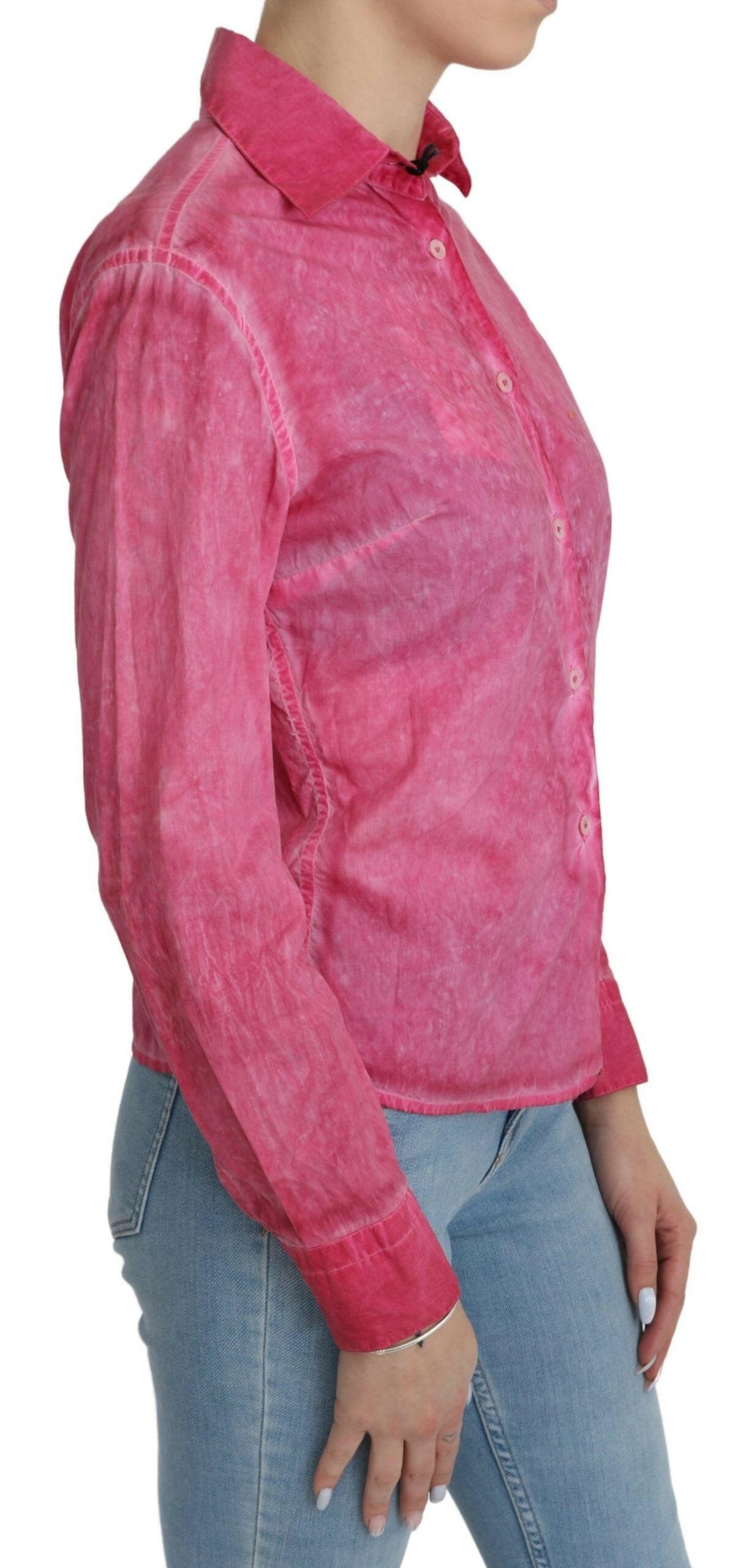 Ermanno Scervino Pink Collared Long Sleeve Shirt Blouse Top -   -  Ermanno Scervino.