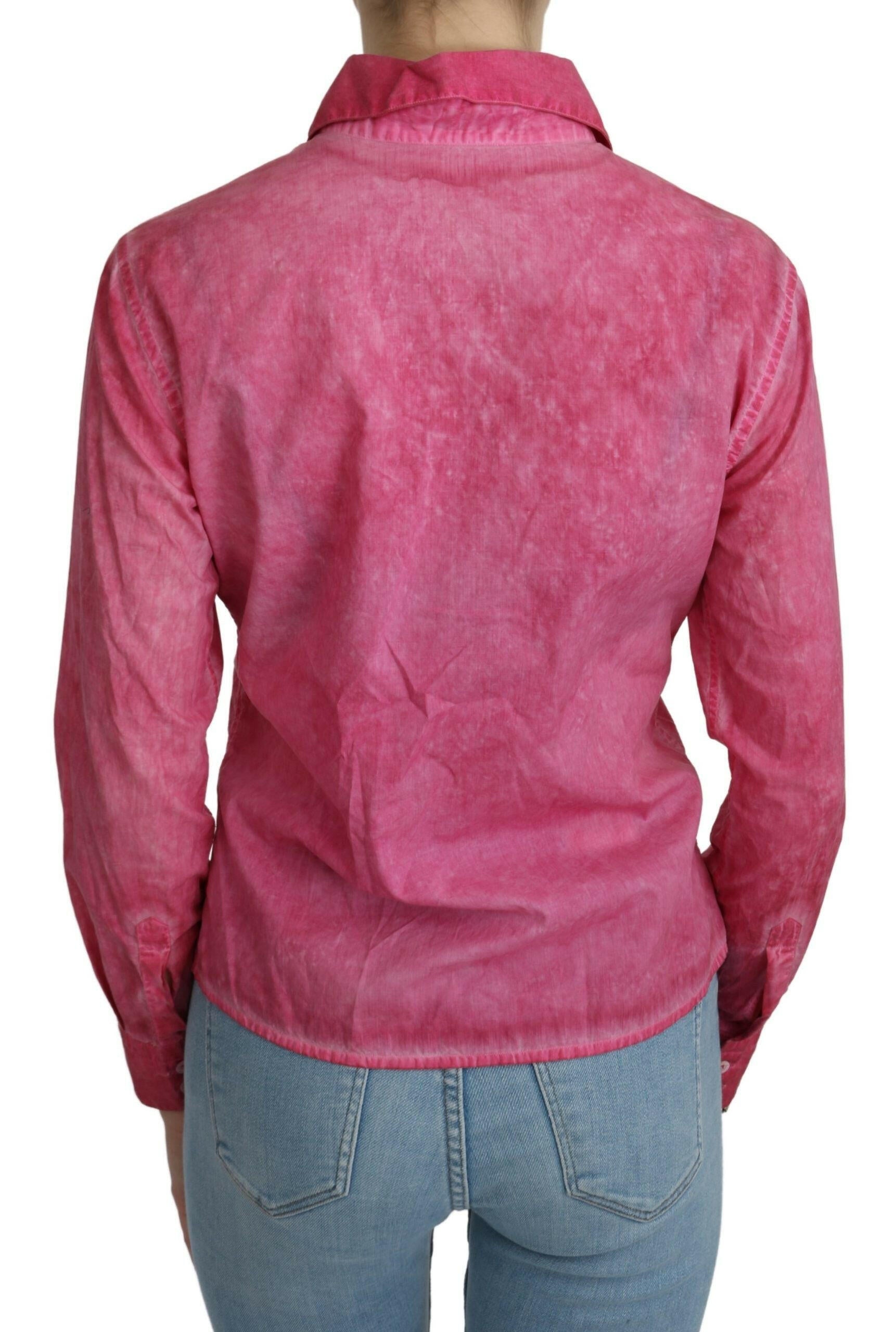 Ermanno Scervino Pink Collared Long Sleeve Shirt Blouse Top -   -  Ermanno Scervino.