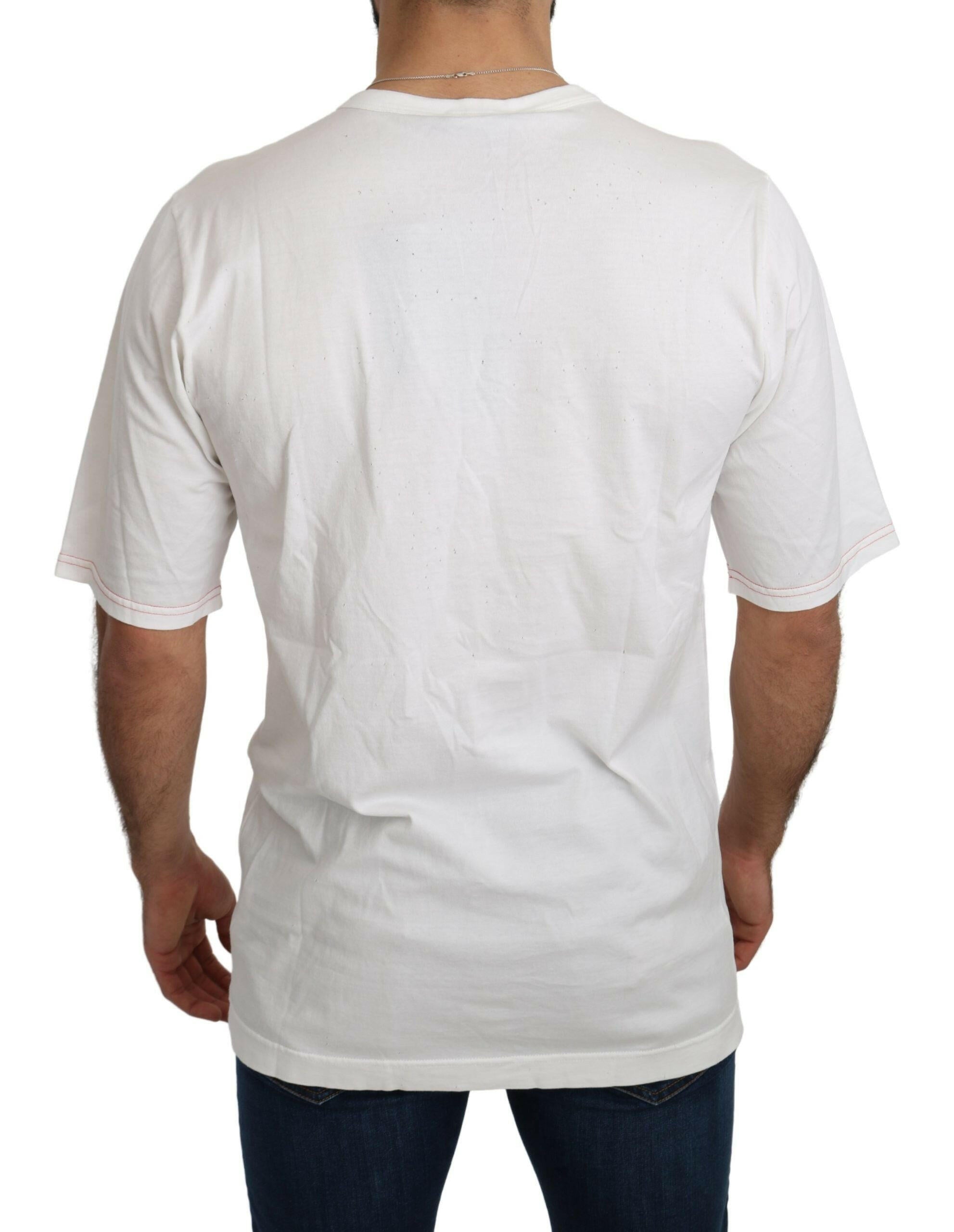 Dolce & Gabbana White Leopard Royal Top T-shirt -   -  Dolce & Gabbana.