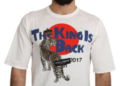 Dolce & Gabbana White Leopard Royal Top T-shirt -   -  Dolce & Gabbana.