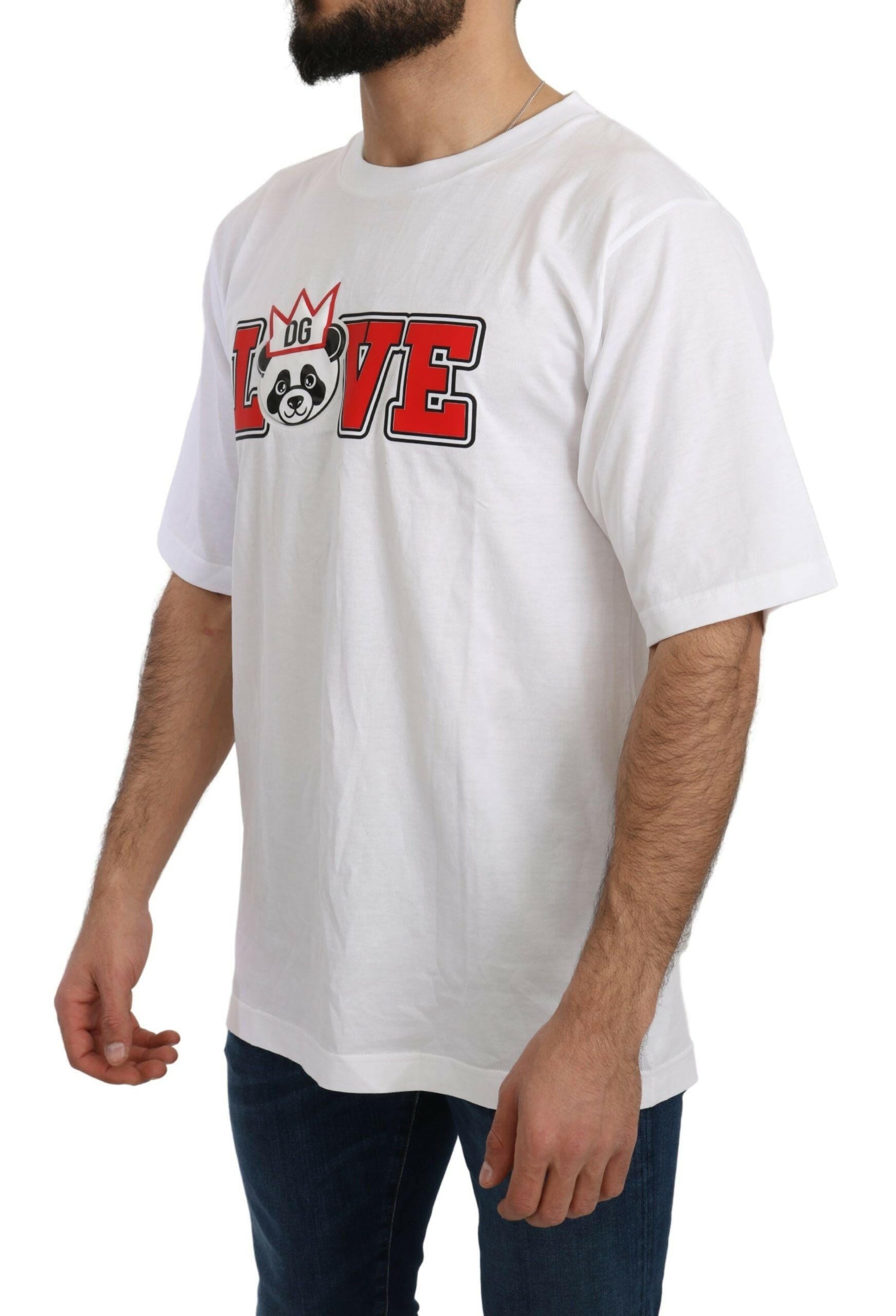 Dolce & Gabbana White Love Panda Print Top T-shirt -   -  Dolce & Gabbana.