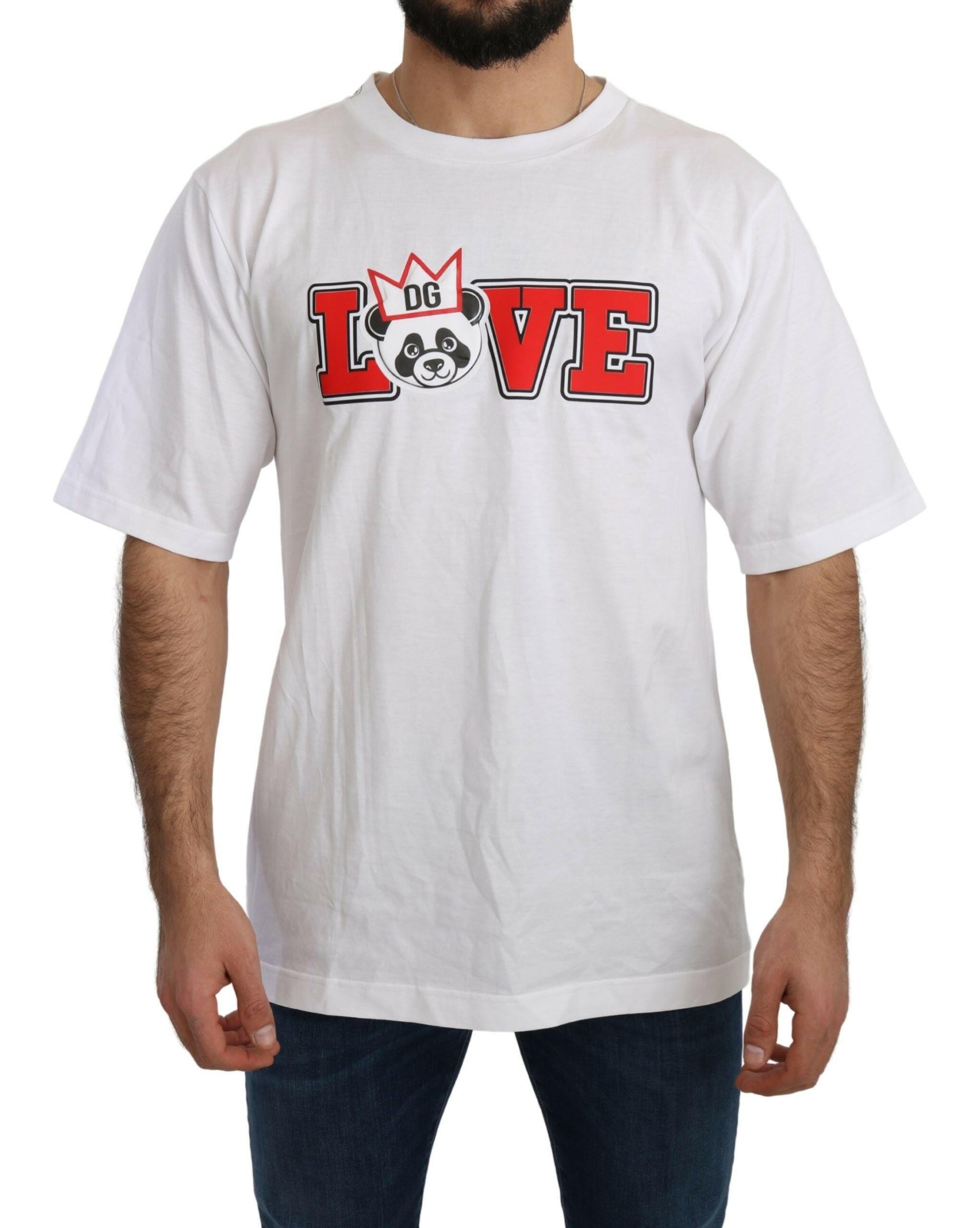 Dolce & Gabbana White Love Panda Print Top T-shirt -   -  Dolce & Gabbana.