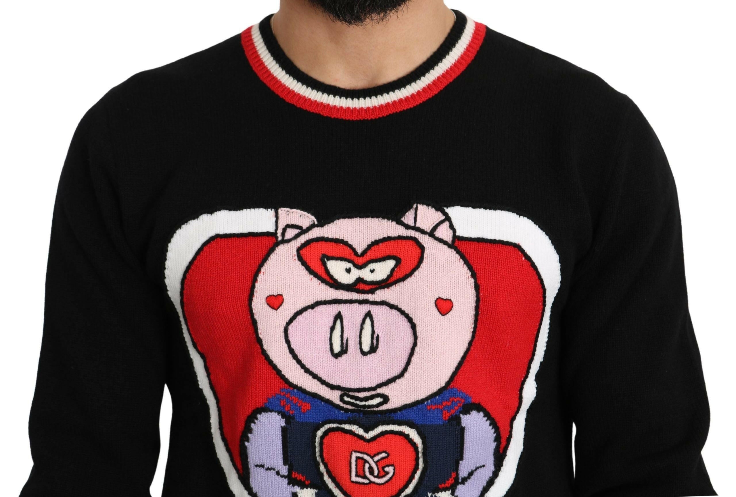 Dolce & Gabbana Black Cashmere Pig of the Year Pullover Sweater -   -  Dolce & Gabbana.