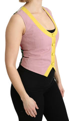 Dolce & Gabbana Pink Sleeveless Waistcoat Vest Cotton Top -   -  Dolce & Gabbana.