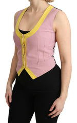 Dolce & Gabbana Pink Sleeveless Waistcoat Vest Cotton Top -   -  Dolce & Gabbana.