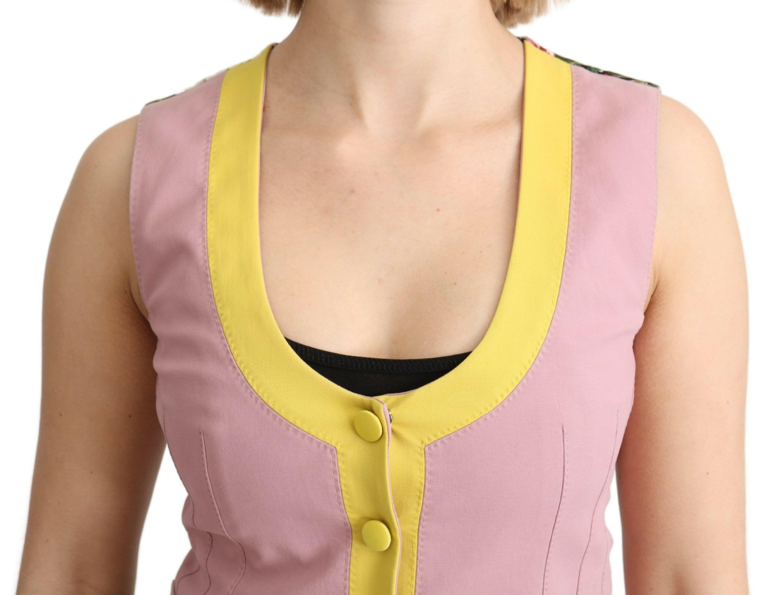 Dolce & Gabbana Pink Sleeveless Waistcoat Vest Cotton Top -   -  Dolce & Gabbana.