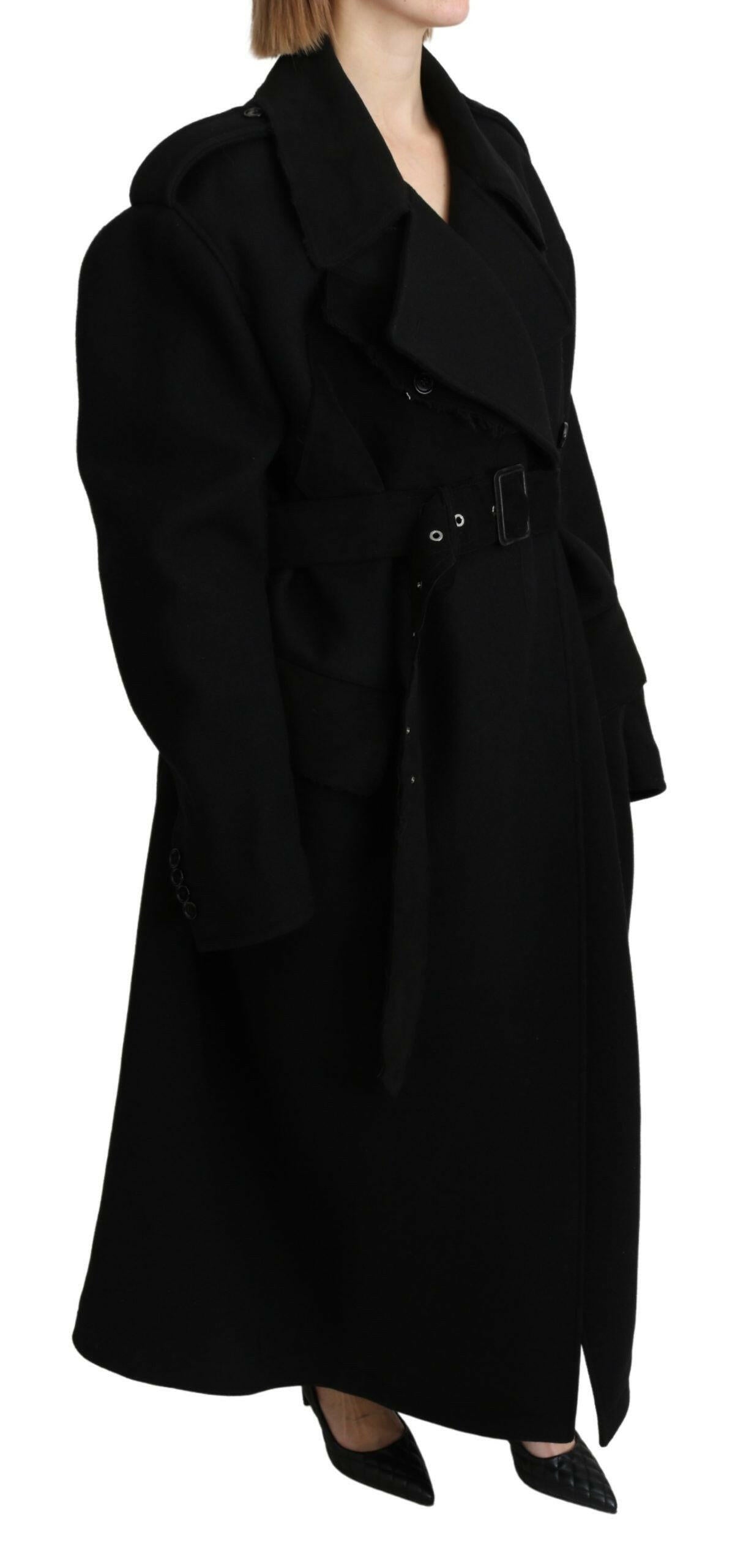 Dolce & Gabbana Virgin Wool Black Blazer Trenchcoat Jacket -   -  Dolce & Gabbana.