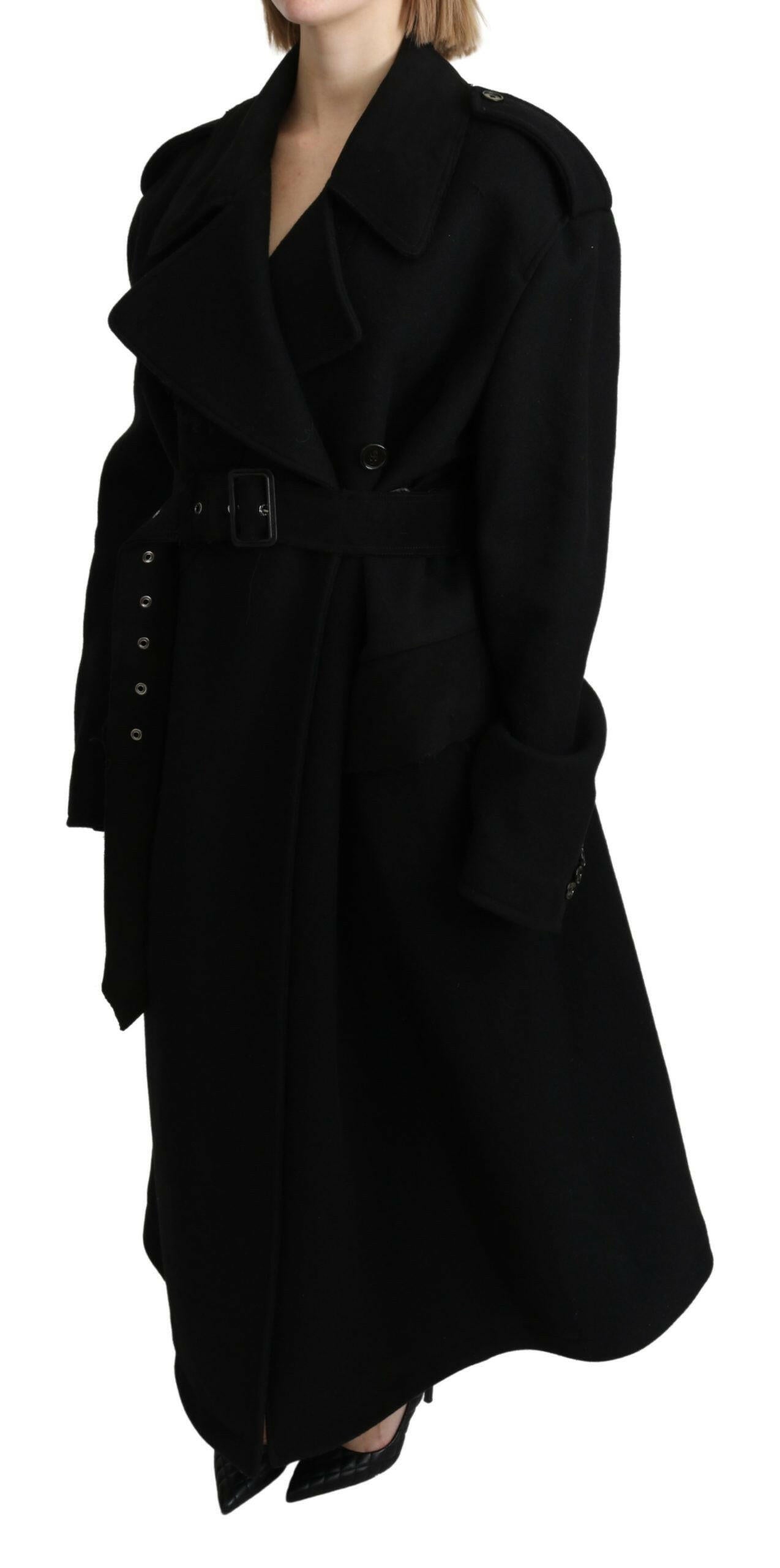 Dolce & Gabbana Virgin Wool Black Blazer Trenchcoat Jacket -   -  Dolce & Gabbana.