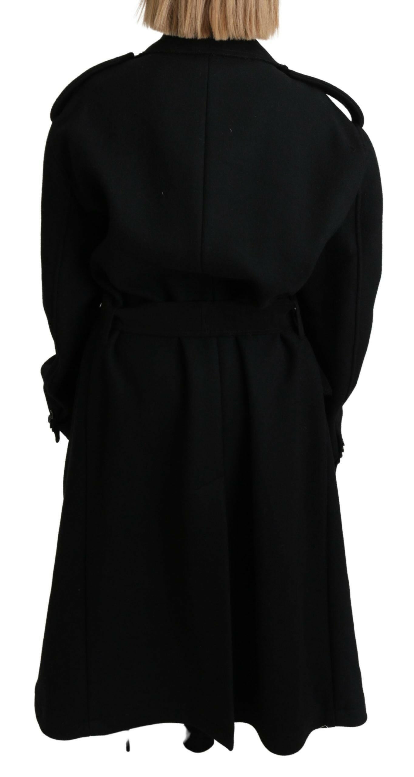 Dolce & Gabbana Virgin Wool Black Blazer Trenchcoat Jacket -   -  Dolce & Gabbana.