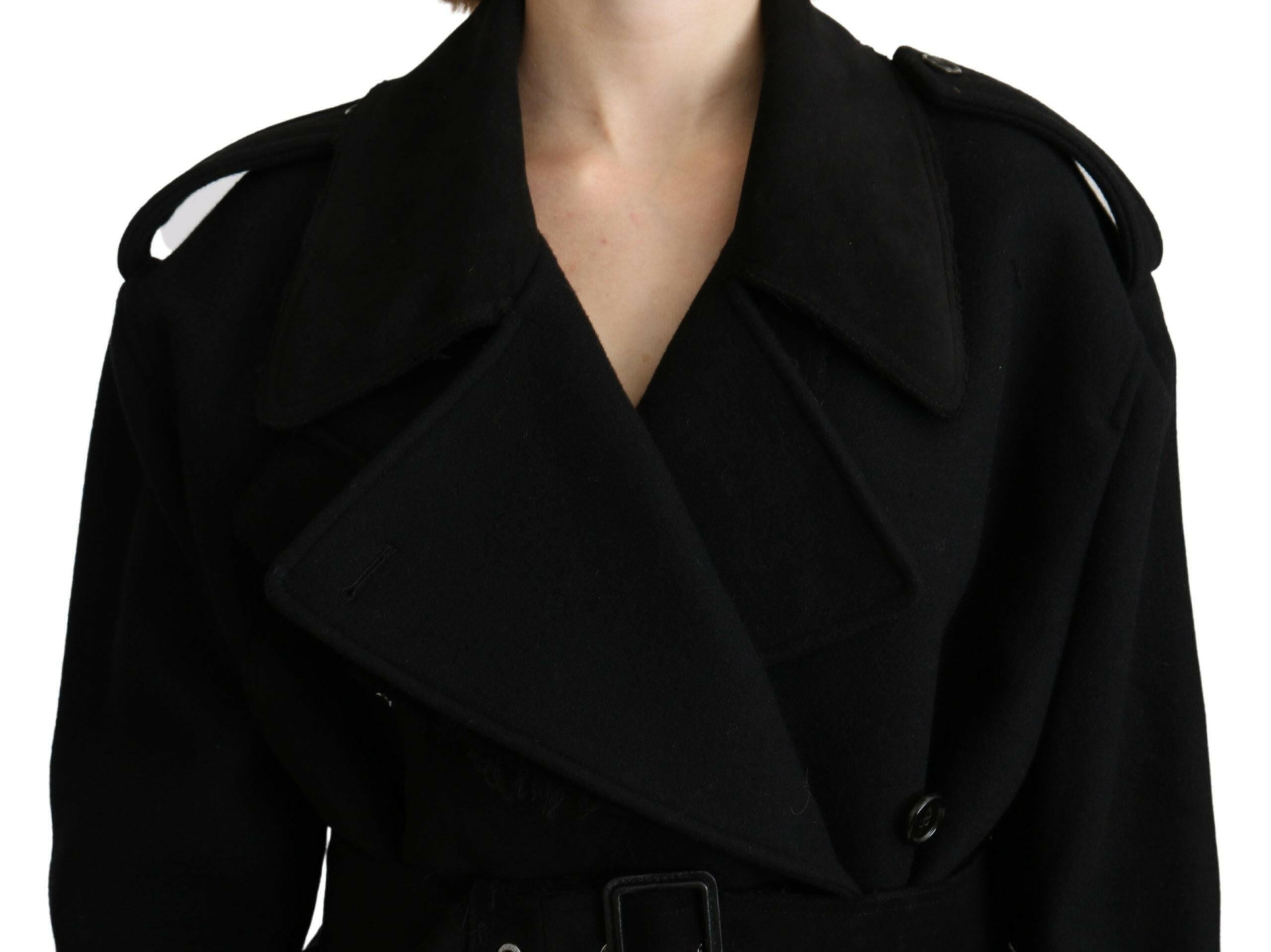 Dolce & Gabbana Virgin Wool Black Blazer Trenchcoat Jacket -   -  Dolce & Gabbana.