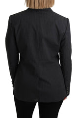 Dolce & Gabbana Gray Single Breasted Blazer Cotton Jacket -   -  Dolce & Gabbana.